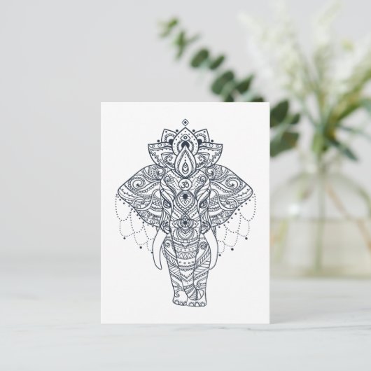 Geïnspireerd olifant briefkaart (Staand voorkant)