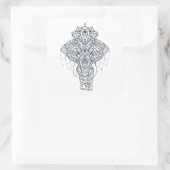 Geïnspireerd olifant vierkante sticker (Tas)