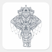 Geïnspireerd olifant vierkante sticker (Voorkant)