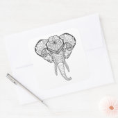 Geïnspireerd olifantenhoofd vierkante sticker (Envelop)