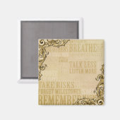 Geïnspireerd, omhuld 2-inch vierkante magneet (Voorkant / Achterkant)