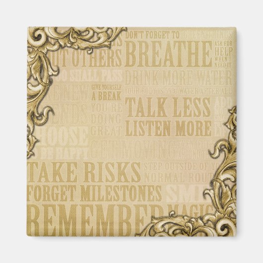 Geïnspireerd, omhuld 2-inch vierkante magneet (Voorkant)