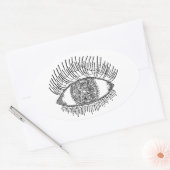Geïnspireerd oog ovale sticker (Envelop)