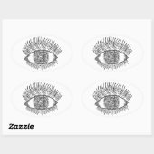 Geïnspireerd oog ovale sticker (Vel)