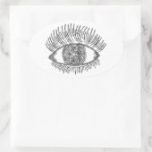Geïnspireerd oog ovale sticker (Tas)