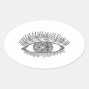 Geïnspireerd oog ovale sticker