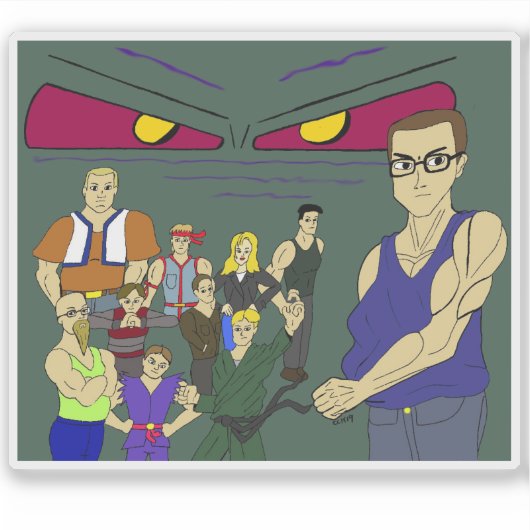 geïnspireerd op animatie voor klasgenoten sticker (Voorkant)