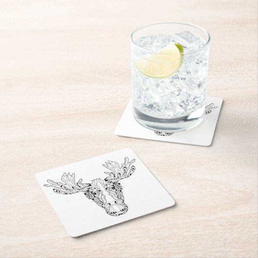 Geïnspireerd op een Elk Kartonnen Onderzetters (Insitu)