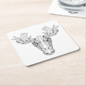 Geïnspireerd op een Elk Kartonnen Onderzetters (Schuin)