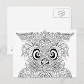 Geïnspireerd owl-portret briefkaart (Voorkant / Achterkant)