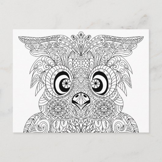 Geïnspireerd owl-portret briefkaart (Voorkant)