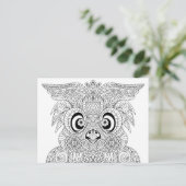 Geïnspireerd owl-portret briefkaart (Staand voorkant)