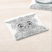 Geïnspireerd owl-portret kartonnen onderzetters (Schuin)