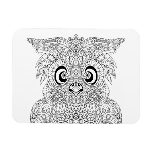 Geïnspireerd owl-portret magneet (Horizontaal)