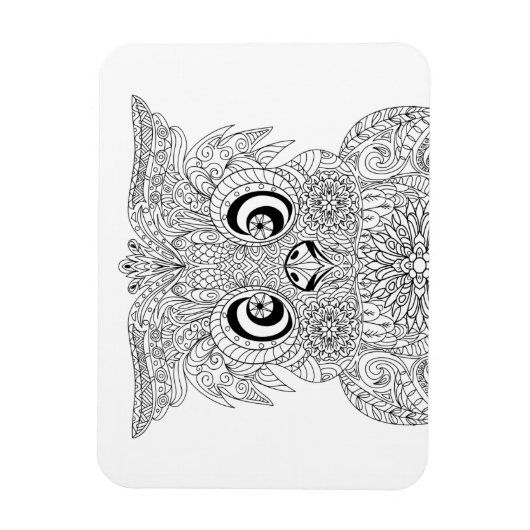 Geïnspireerd owl-portret magneet (Verticaal)