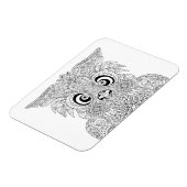 Geïnspireerd owl-portret magneet (Linkerzijde)