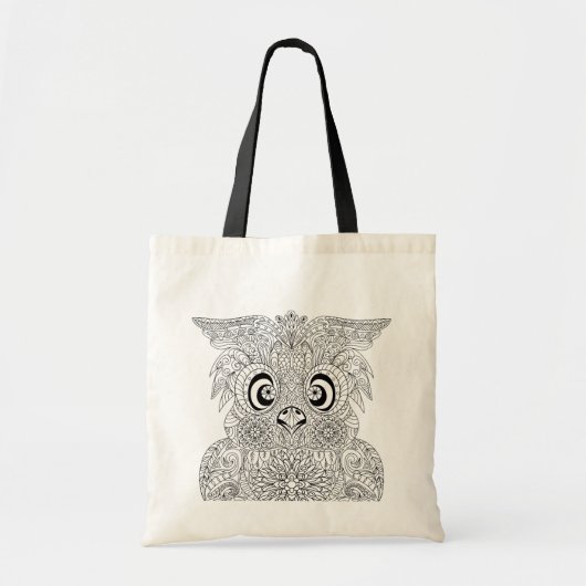 Geïnspireerd owl-portret tote bag (Voorkant)