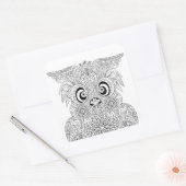 Geïnspireerd owl-portret vierkante sticker (Envelop)