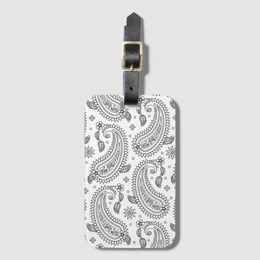 Geïnspireerd paisley-ontwerp bagagelabel (Voorkant (verticaal))