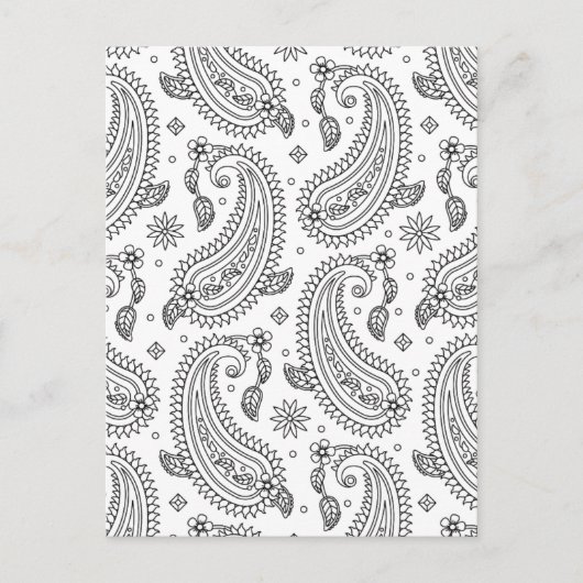 Geïnspireerd paisley-ontwerp briefkaart (Voorkant)