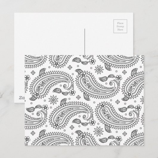 Geïnspireerd paisley-ontwerp briefkaart (Voorkant / Achterkant)