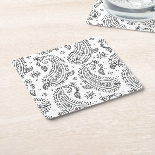Geïnspireerd paisley-ontwerp kartonnen onderzetters (Schuin)