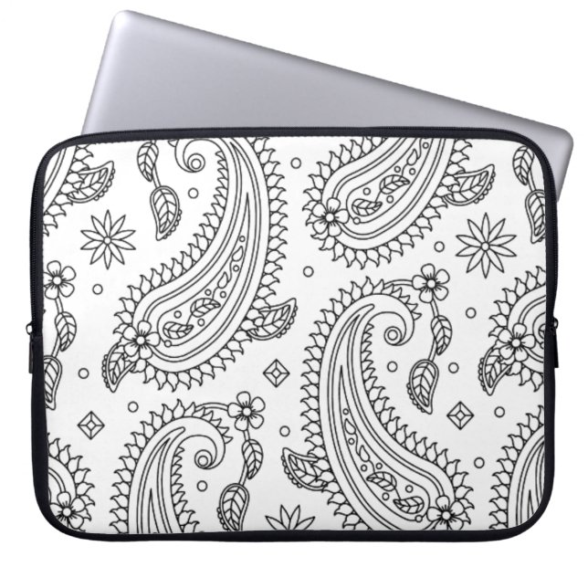 Geïnspireerd paisley-ontwerp laptop sleeve (Voorkant)