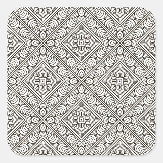 Geïnspireerd patroon vierkante sticker (Voorkant)
