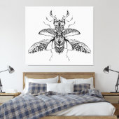 Geïnspireerd Psychedelic Stag-Beetle 6 Canvas Afdruk (Insitu (Slaapkamer))