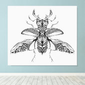 Geïnspireerd Psychedelic Stag-Beetle 6 Canvas Afdruk (Insitu (Houten vloer))