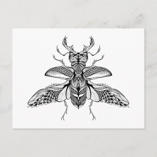 Geïnspireerd Psychedelic Stag-Beetle Briefkaart (Voorkant)