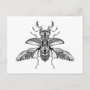 Geïnspireerd Psychedelic Stag-Beetle Briefkaart
