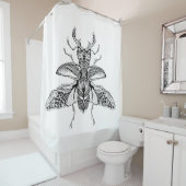 Geïnspireerd Psychedelic Stag-Beetle Douchegordijn (In situ)