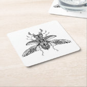 Geïnspireerd Psychedelic Stag-Beetle Kartonnen Onderzetters (Schuin)