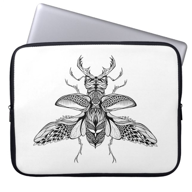 Geïnspireerd Psychedelic Stag-Beetle Laptop Sleeve (Voorkant)
