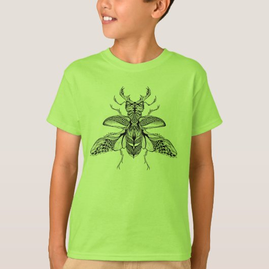 Geïnspireerd Psychedelic Stag-Beetle T-shirt (Voorkant)