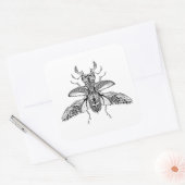Geïnspireerd Psychedelic Stag-Beetle Vierkante Sticker (Envelop)