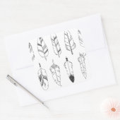 Geïnspireerd Retro Feather Patroon Vierkante Sticker (Envelop)