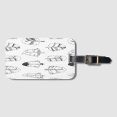 Geïnspireerd retroflectiepatroon bagagelabel (Voorkant (horizontaal))