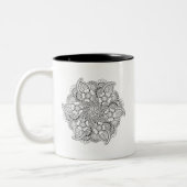 Geïnspireerd rond element tweekleurige koffiemok (Links)