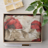 geïnspireerd rood papaver tissuepapier (Geschenk)