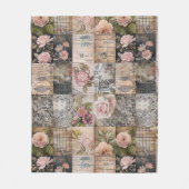  geïnspireerd roze bloemengrunge quiltpatroon fleece deken (Voorkant)