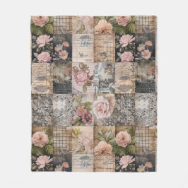  geïnspireerd roze bloemengrunge quiltpatroon fleece deken