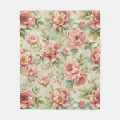   geïnspireerd roze bloemenpatroon fleece deken (Voorkant)