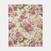   geïnspireerd roze bloemenpatroon fleece deken (Voorkant)