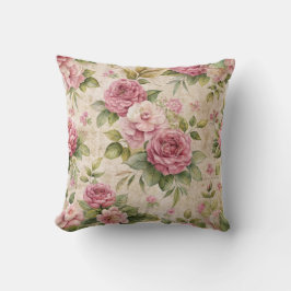   geïnspireerd roze bloemenpatroon kussen