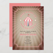 geïnspireerd roze circustent Verjaardag Kaart (Voorkant / Achterkant)