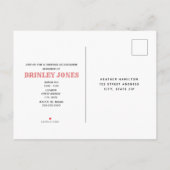  geïnspireerd roze circustent Verjaardag Uitnodiging Briefkaart (Achterkant)