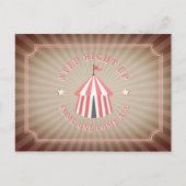  geïnspireerd roze circustent Verjaardag Uitnodiging Briefkaart (Voorkant)