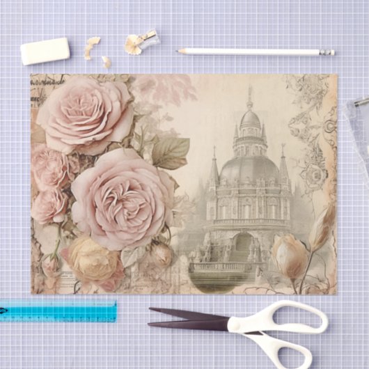  Geïnspireerd Roze Roze & Gebouw Tissue Papier (Craft)